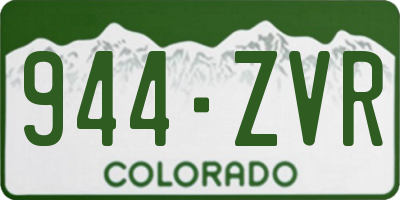 CO license plate 944ZVR