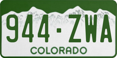 CO license plate 944ZWA