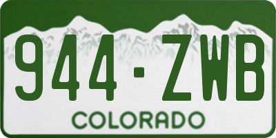 CO license plate 944ZWB