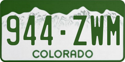 CO license plate 944ZWM