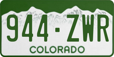 CO license plate 944ZWR