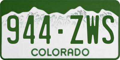 CO license plate 944ZWS