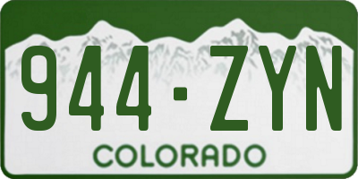 CO license plate 944ZYN