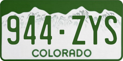 CO license plate 944ZYS
