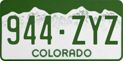 CO license plate 944ZYZ