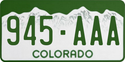 CO license plate 945AAA