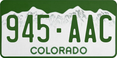CO license plate 945AAC