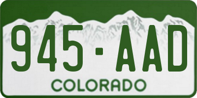 CO license plate 945AAD