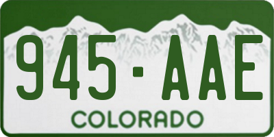 CO license plate 945AAE