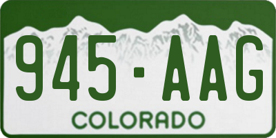 CO license plate 945AAG