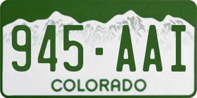 CO license plate 945AAI