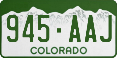 CO license plate 945AAJ