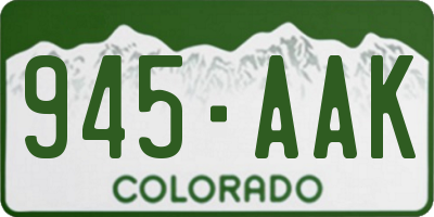 CO license plate 945AAK