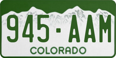 CO license plate 945AAM