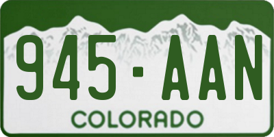 CO license plate 945AAN