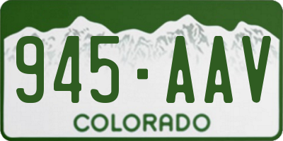 CO license plate 945AAV