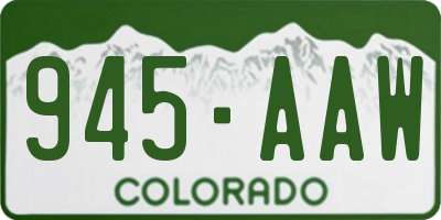 CO license plate 945AAW