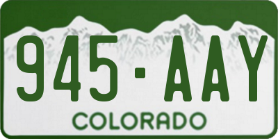 CO license plate 945AAY
