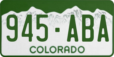CO license plate 945ABA