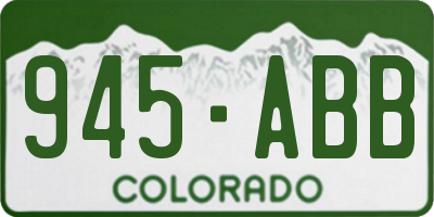 CO license plate 945ABB