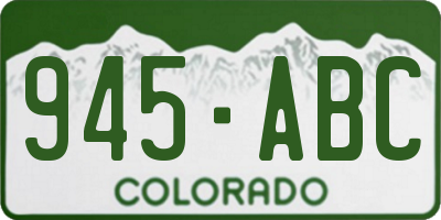 CO license plate 945ABC