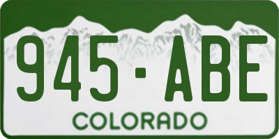 CO license plate 945ABE