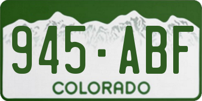 CO license plate 945ABF