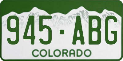 CO license plate 945ABG