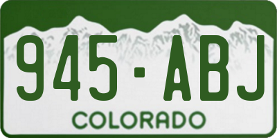 CO license plate 945ABJ