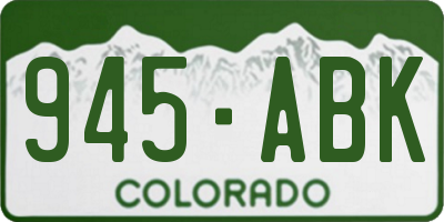 CO license plate 945ABK