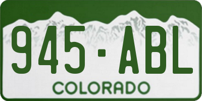 CO license plate 945ABL