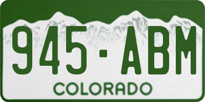 CO license plate 945ABM