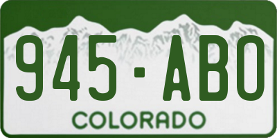 CO license plate 945ABO