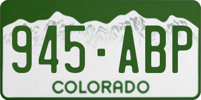 CO license plate 945ABP