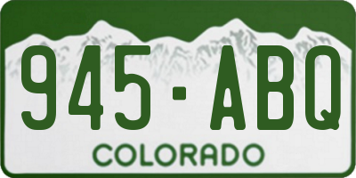 CO license plate 945ABQ