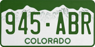 CO license plate 945ABR