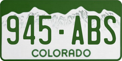CO license plate 945ABS