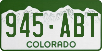 CO license plate 945ABT
