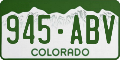 CO license plate 945ABV