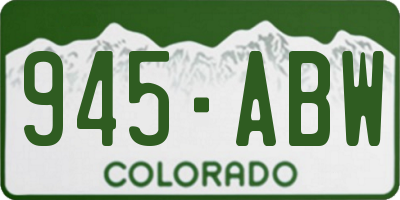 CO license plate 945ABW