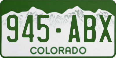 CO license plate 945ABX