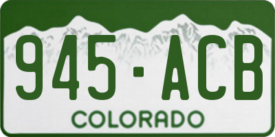 CO license plate 945ACB