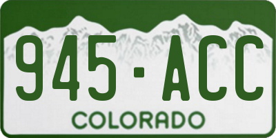 CO license plate 945ACC