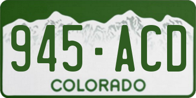CO license plate 945ACD