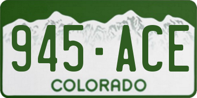 CO license plate 945ACE