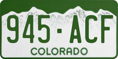 CO license plate 945ACF