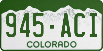 CO license plate 945ACI