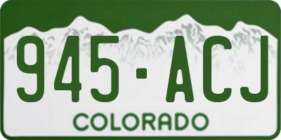 CO license plate 945ACJ