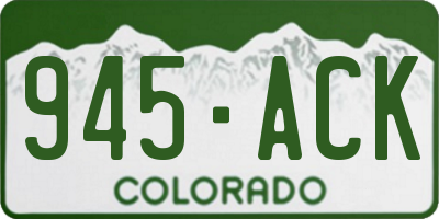 CO license plate 945ACK