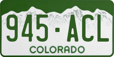 CO license plate 945ACL